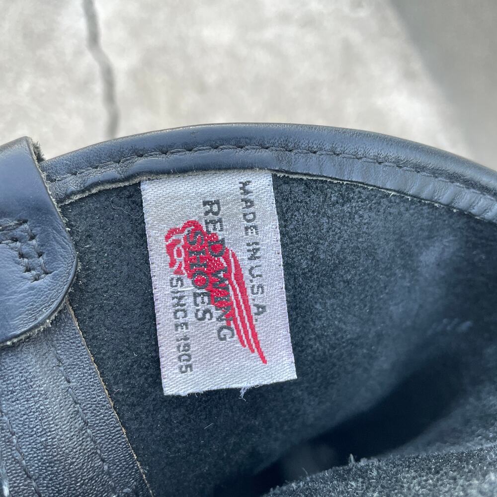 Red Wing Pecos Boots Mens 10.5 B Black Leather Vibram Work Ranch Western Pull On - Picture 2 of 16